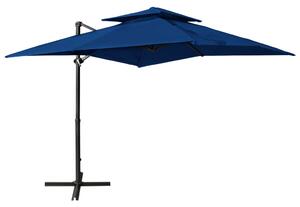 Frihängande parasoll med ventilation 250x250 cm azurblå