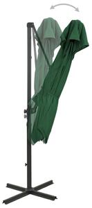 Frihängande parasoll med ventilation 250x250 cm grön