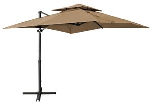 Frihängande parasoll med ventilation 250x250 cm taupe