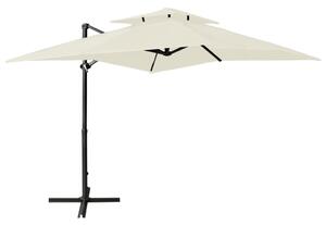 Frihängande parasoll med ventilation 250x250 cm sand
