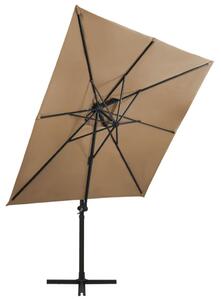 Frihängande parasoll med ventilation taupe 250x250 cm