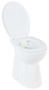 Hög toalettstol 7 cm utan spolkant mjuk stängning keramisk vit