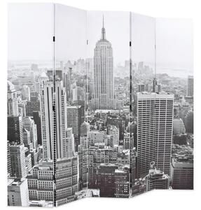 Hopfällbar rumsavdelare New York i dagtid 200x170 cm svart/vit