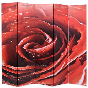 Vikbar rumsavdelare ros 200x170 cm röd