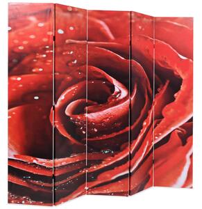 Vikbar rumsavdelare ros 200x170 cm röd