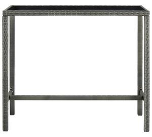 Barbord för trädgård grå 130x60x110 cm konstrotting och glas