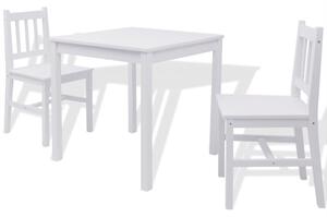 Matbord och stolar 3 delar furu vit