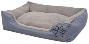 Hundbädd med vadderad kudde storlek S grå
