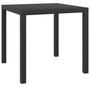 Trädgårdsbord svart 80x80x74 cm aluminium och WPC
