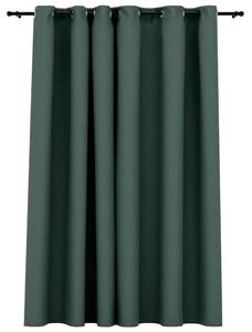Mörkläggningsgardin med öljetter linnelook grön 290x245cm