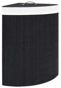 Tvättkorg för hörn bambu svart 60 L