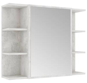 Spegelskåp för badrum betonggrå 80x20,5x64 cm konstruerat trä