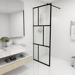 Duschvägg till duschkabin härdat glas svart 80x195 cm