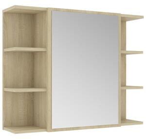 Spegelskåp för badrum sonoma-ek 80x20,5x64 cm konstruerat trä