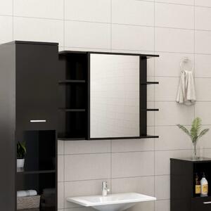 Spegelskåp för badrum svart 80x20,5x64 cm konstruerat trä