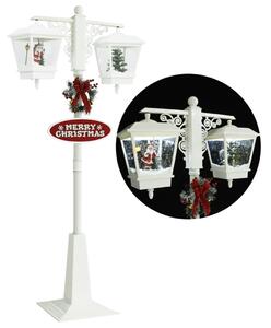 Lyktstolpe med jultomte vit och röd 81x40x188 cm PVC
