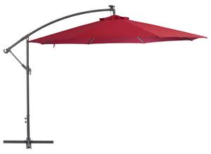 Frihängande parasoll med aluminiumstång 350 cm vinröd