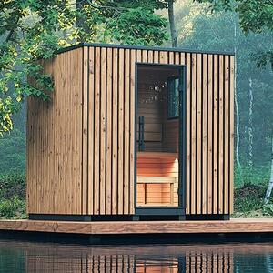 Modern utomhusbastu | Modern bastu i termoträ – Sana