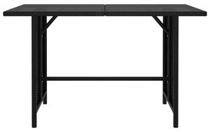 Trädgårdsbord svart 110x70x65cm konstrotting
