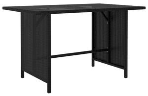Trädgårdsbord svart 110x70x65cm konstrotting