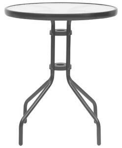 Trädgårdsbord svart Ø60x70 cm stål