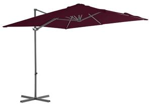 Frihängande parasoll med stålstång vinröd 250x250 cm