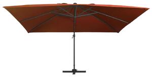 Frihängande parasoll med LED terrakotta 400x300 cm