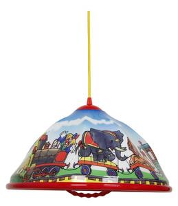 Hängande ljuskrona med textilsladd för barn AKRYL DZ 1xE27/60W cirkus/röd