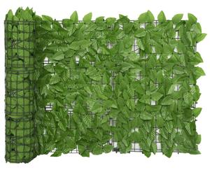 Balkongskärm gröna blad 600x75 cm