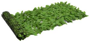 Balkongskärm gröna blad 400x75 cm