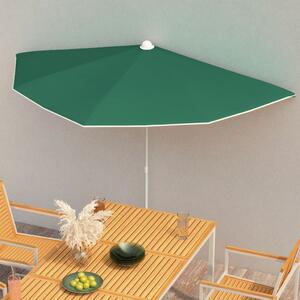 Halvrunt parasoll med stång 180x90 cm grön