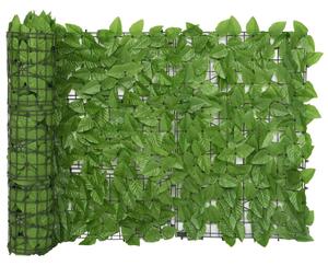 Balkongskärm gröna blad 500x75 cm