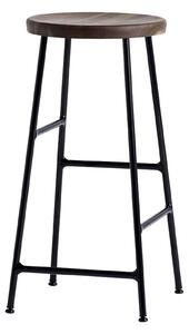 HAY - Cornet Bar Stool Low - Smoked Oiled Oak - Soft Black - Barstolar - Jonas Trampedach - Svart - Metall/Trä