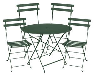 Fermob - Bistro matgrupp Ø96cm & 4 metall stolar cedar green - Matgrupper utomhus