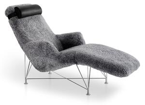 DUX - Superspider Fåtölj Fårskinn - gray - Fåtöljer - DUX Design Team - Grå - Läder/Metall/Syntetiskt/Ull