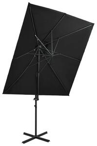 Frihängande parasoll med ventilation svart 250x250 cm