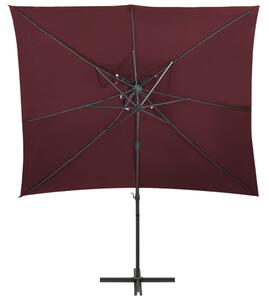 Frihängande parasoll med ventilation vinröd 250x250 cm