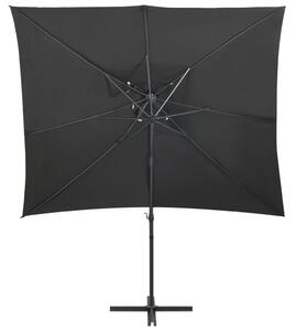 Frihängande parasoll med ventilation antracit 250x250 cm