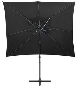 Frihängande parasoll med ventilation svart 250x250 cm