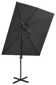 Frihängande parasoll med ventilation antracit 250x250 cm