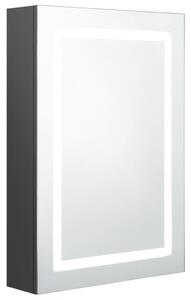 Spegelskåp med LED grå 50x13x70 cm