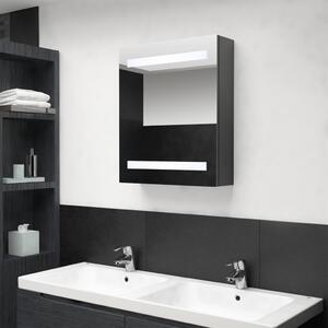 Spegelskåp med LED grå 50x14x60 cm