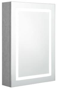 Spegelskåp med LED betonggrå 50x13x70 cm