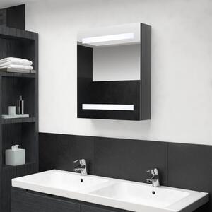 Spegelskåp med LED blank grå 50x14x60 cm