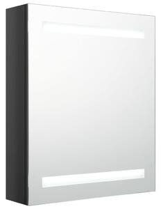 Spegelskåp med LED blank svart 50x14x60 cm