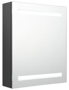 Spegelskåp med LED grå 50x14x60 cm