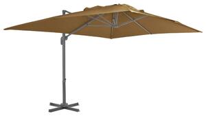 Frihängande parasoll med aluminiumstång taupe 400x300 cm