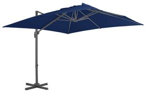 Frihängande parasoll med aluminiumstång 3x3 m azurblå