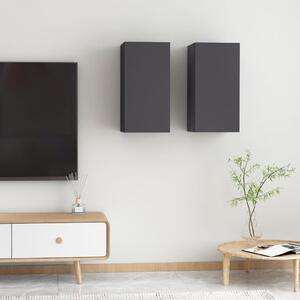 TV-skåp 2 st grå 30,5x30x60 cm konstruerat trä