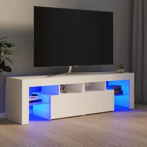 TV-bänk med LED-belysning vit 140x35x40 cm